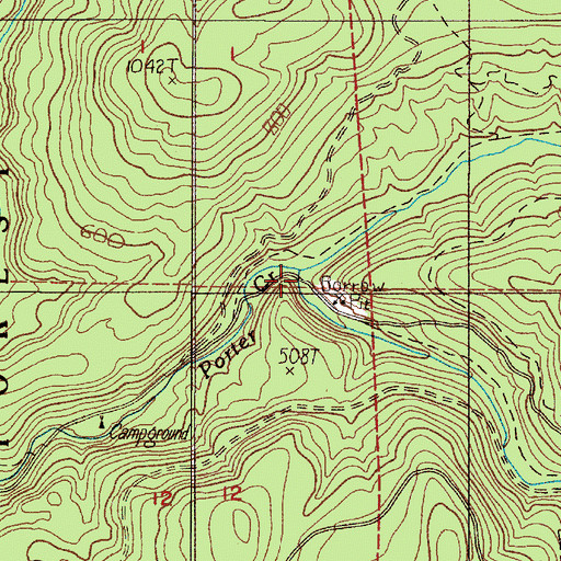 Topographic Map of North Fork Porter Creek, WA