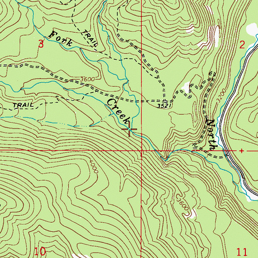 Topographic Map of North Fork Tillicum Creek, WA