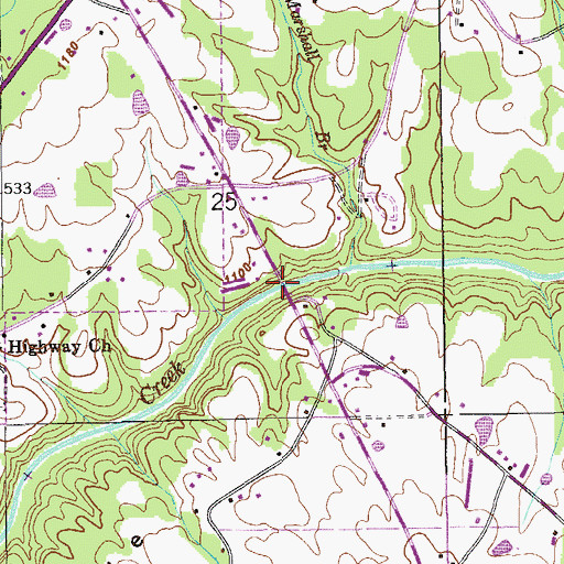 Topographic Map of Lebanon Ford, AL