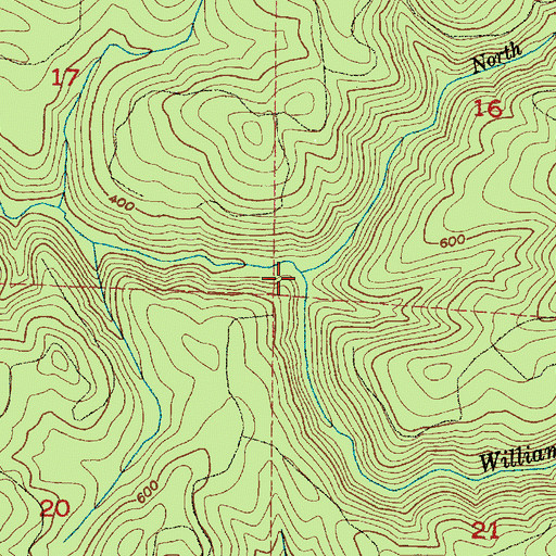 Topographic Map of North Fork Williams Creek, WA