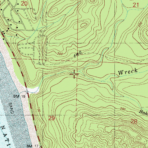 Topographic Map of North Fork Wreck Creek, WA