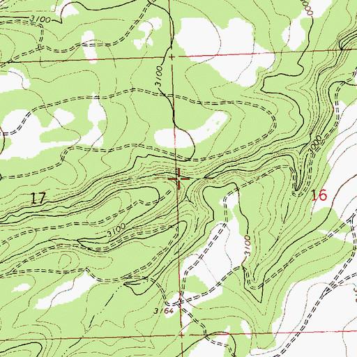 Topographic Map of North Fork Yatama Creek, WA