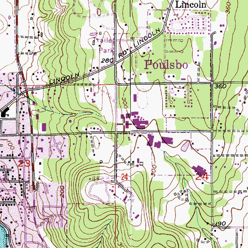 Topographic Map of North Kitsap High School, WA