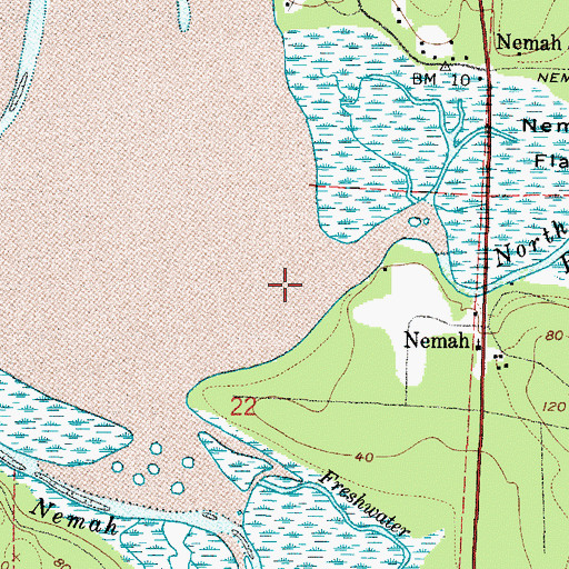 Topographic Map of North Nemah River, WA