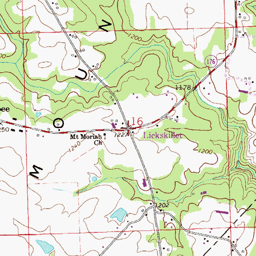 Topographic Map of Lickskillet, AL