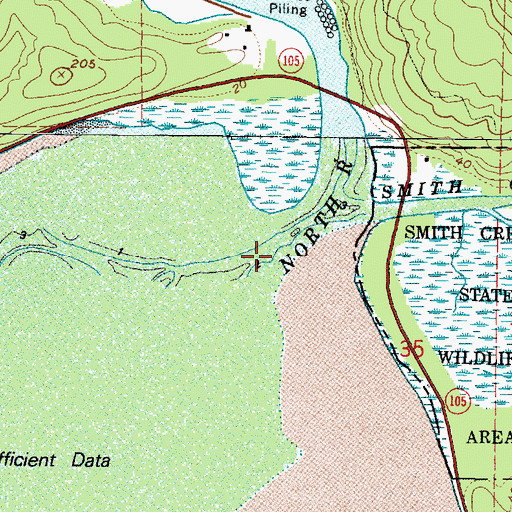 Topographic Map of North River, WA