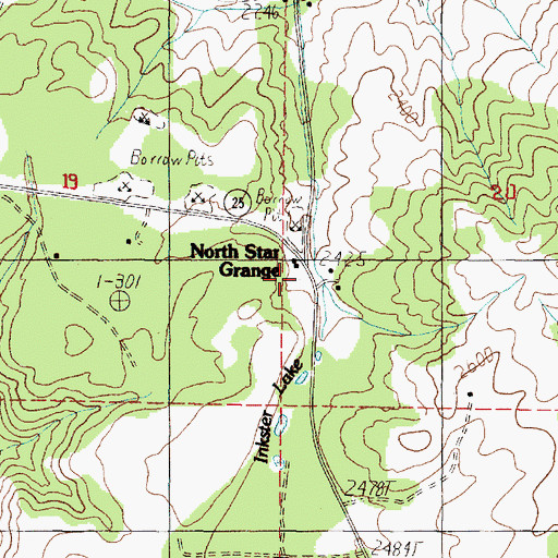 Topographic Map of North Star Grange, WA