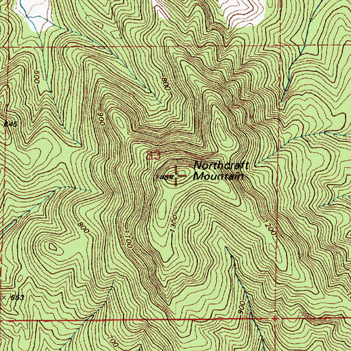 Topographic Map of Northcraft Mountain, WA