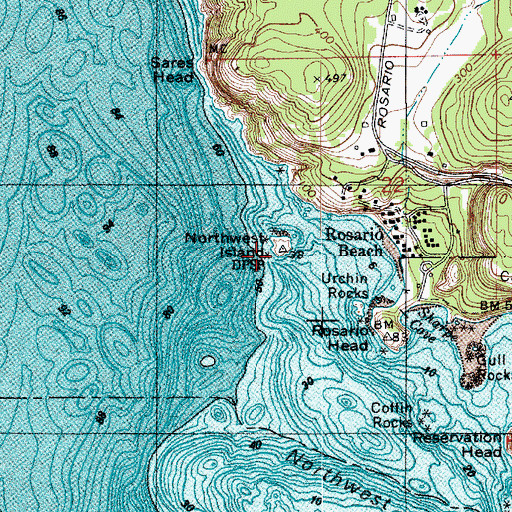 Topographic Map of Northwest Island, WA