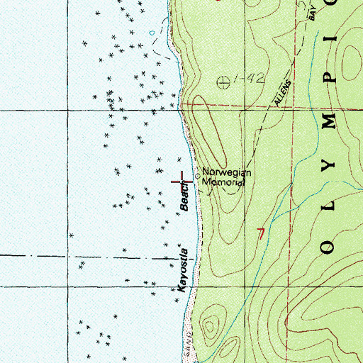 Topographic Map of Norwegian Memorial, WA