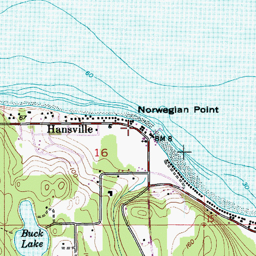 Topographic Map of Norwegian Point, WA