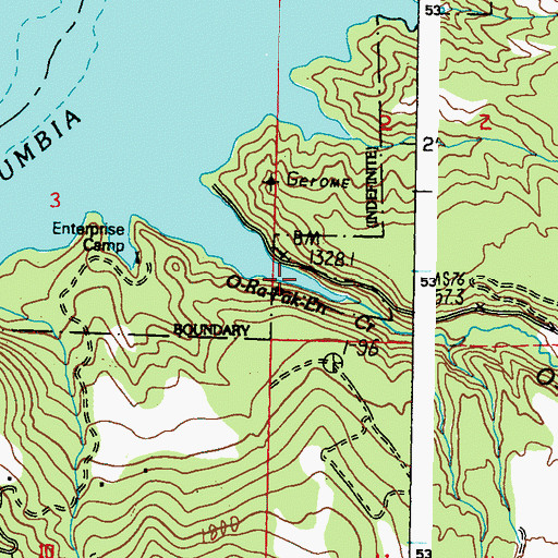 Topographic Map of O-Ra-Pak-En Creek, WA