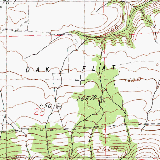 Topographic Map of Oak Flat, WA
