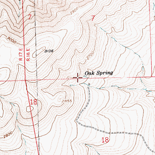 Topographic Map of Oak Spring, WA