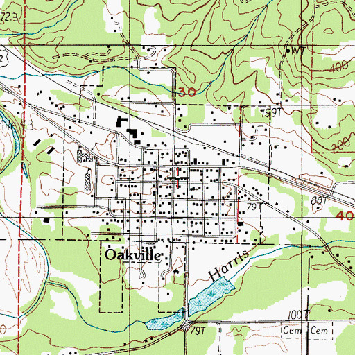 Topographic Map of Oakville, WA