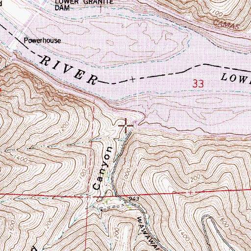 Topographic Map of Offield Canyon, WA