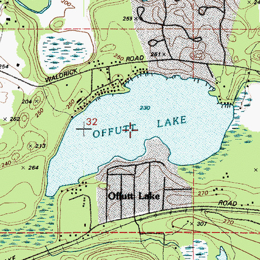 Topographic Map of Offutt Lake, WA