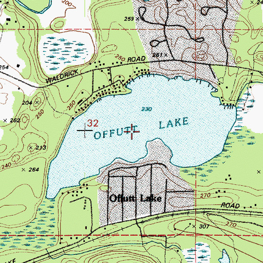 Topographic Map of Offutt Lake, WA