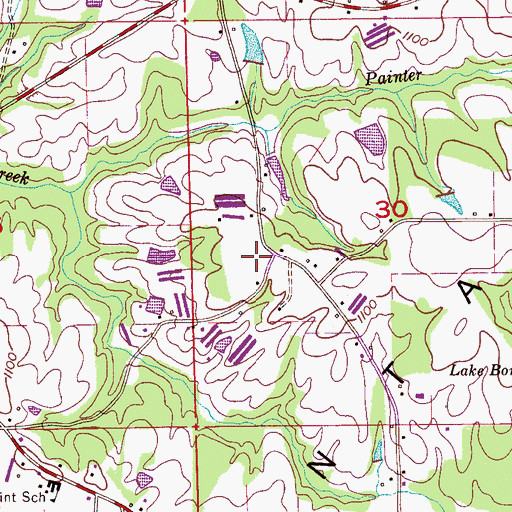 Topographic Map of Malferd School (historical), AL