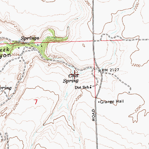 Topographic Map of Old Spring, WA