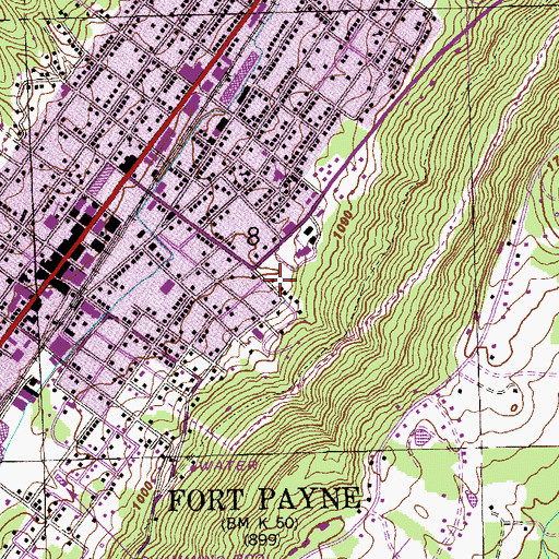 Topographic Map of Manitou Park, AL