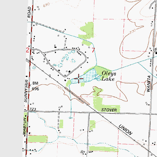 Topographic Map of Oleys Lake, WA