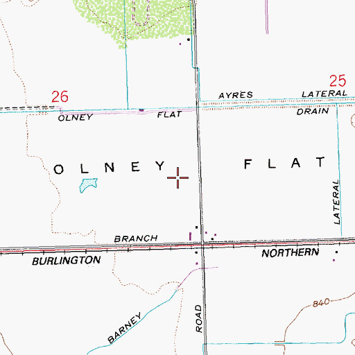 Topographic Map of Olney Flat, WA