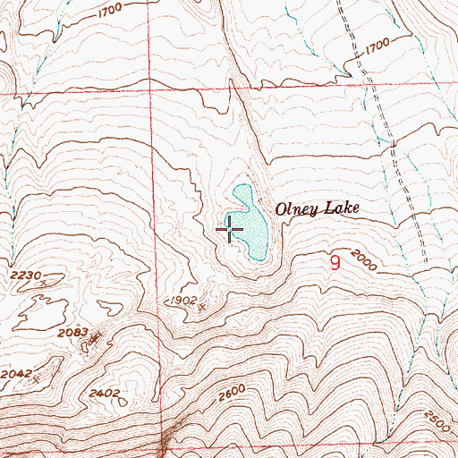 Topographic Map of Olney Lake, WA