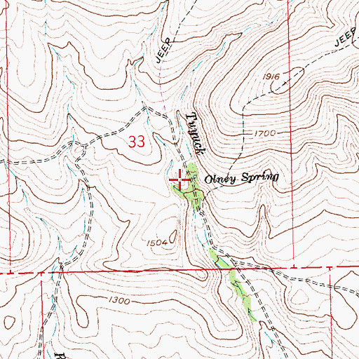 Topographic Map of Olney Spring, WA