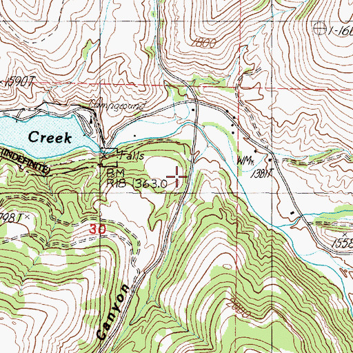 Topographic Map of Olsen Canyon, WA