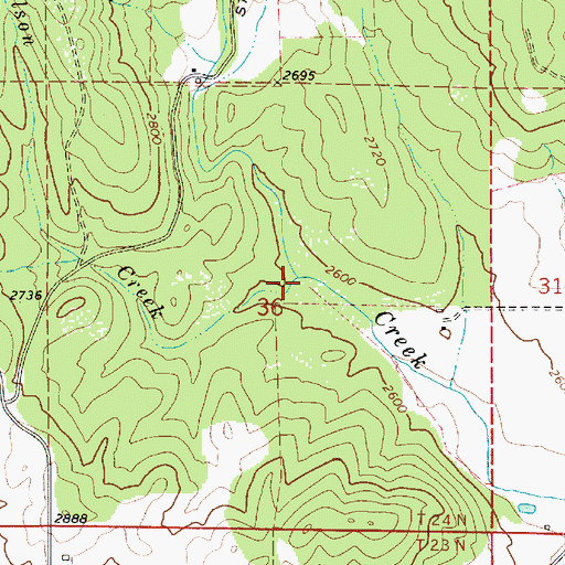Topographic Map of Olson Creek, WA