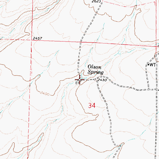 Topographic Map of Olson Spring, WA