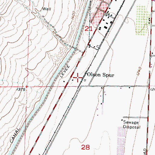 Topographic Map of Olson Spur, WA