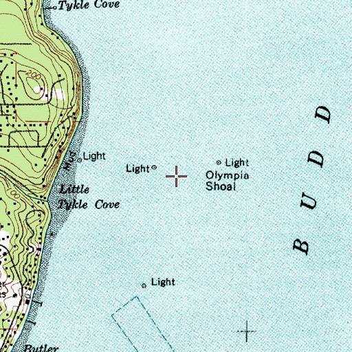 Topographic Map of Olympia Shoal, WA