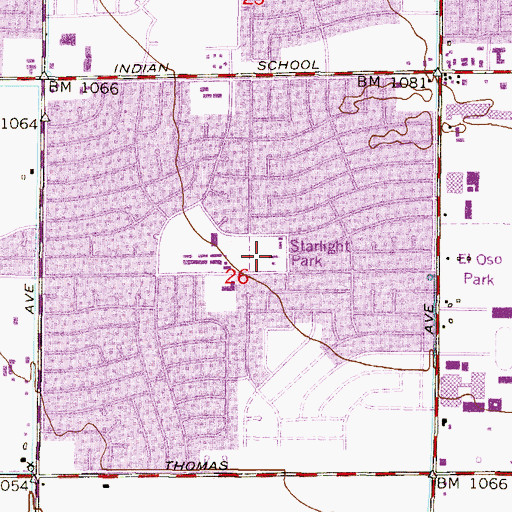 Topographic Map of Starlight Park, AZ