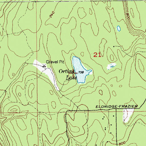 Topographic Map of Orting Lake, WA