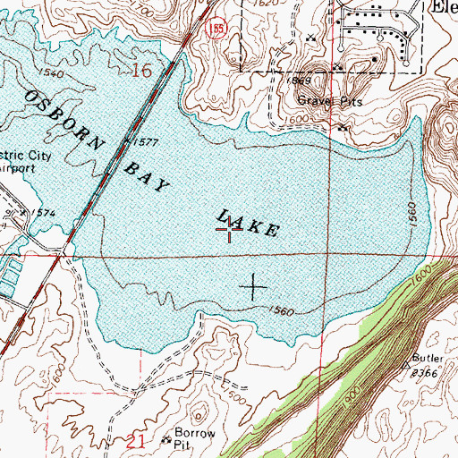 Topographic Map of Osborn Bay Lake, WA