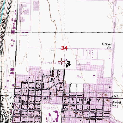 Topographic Map of Hiawatha Elementary School, WA