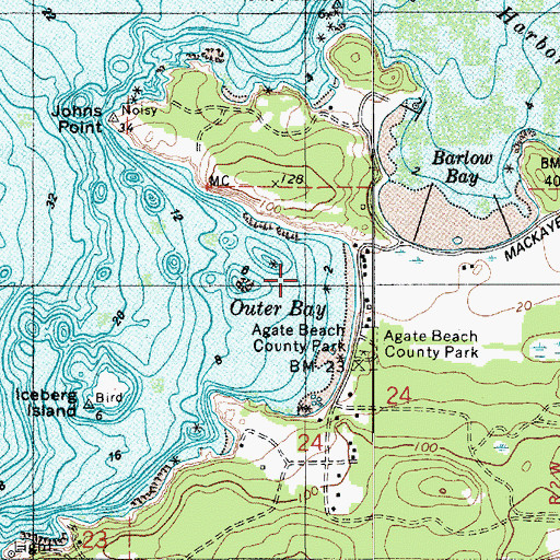 Topographic Map of Outer Bay, WA