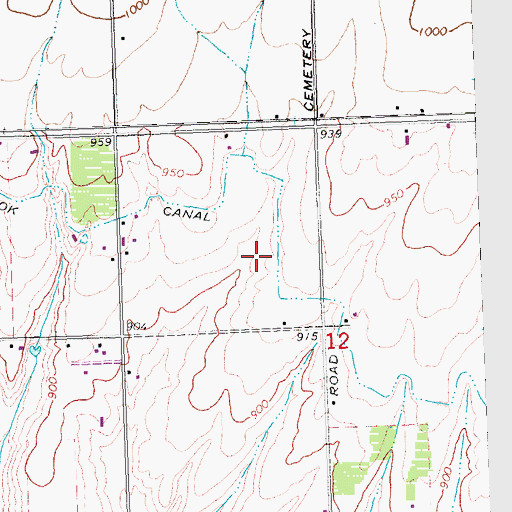 Topographic Map of Outlook Canal, WA