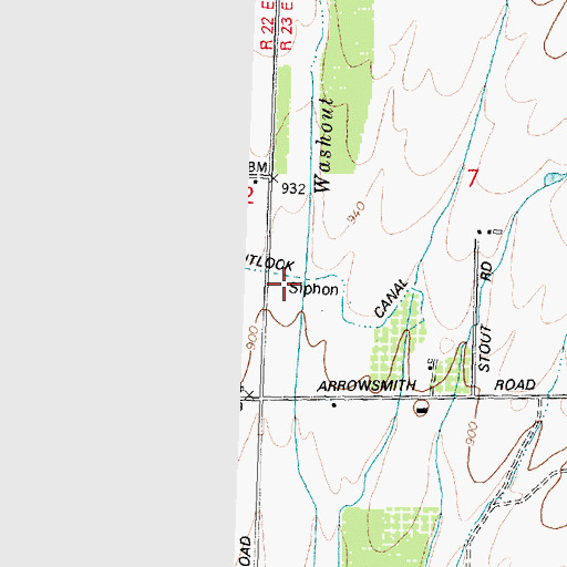 Topographic Map of Outlook Siphon, WA