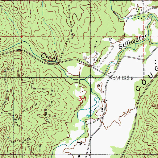 Topographic Map of Owens Creek, WA