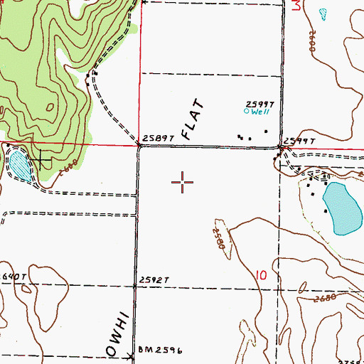 Topographic Map of Owhi Flat, WA