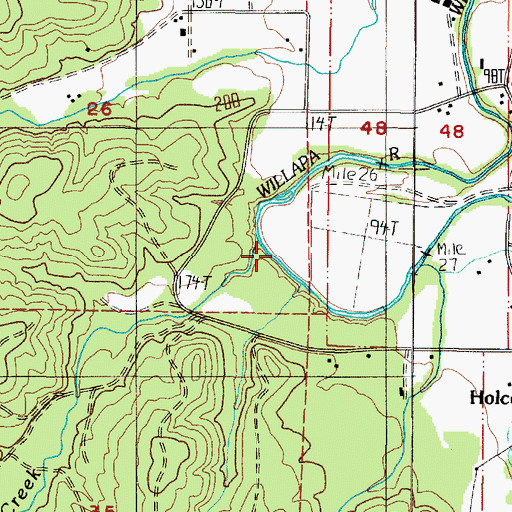 Topographic Map of Oxbow Creek, WA
