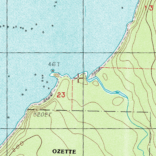 Topographic Map of Ozette River, WA