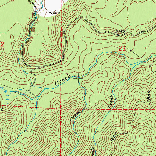 Topographic Map of Pable Creek, WA