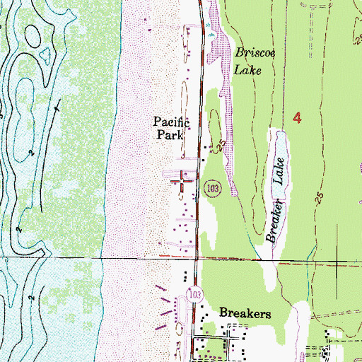 Topographic Map of Pacific Park, WA