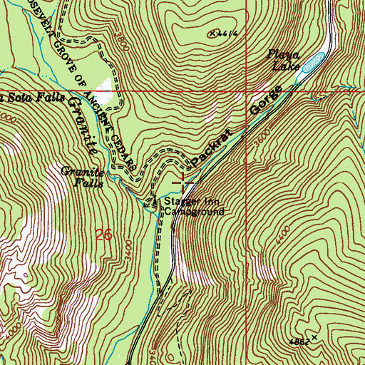 Topographic Map of Packrat Gorge, WA