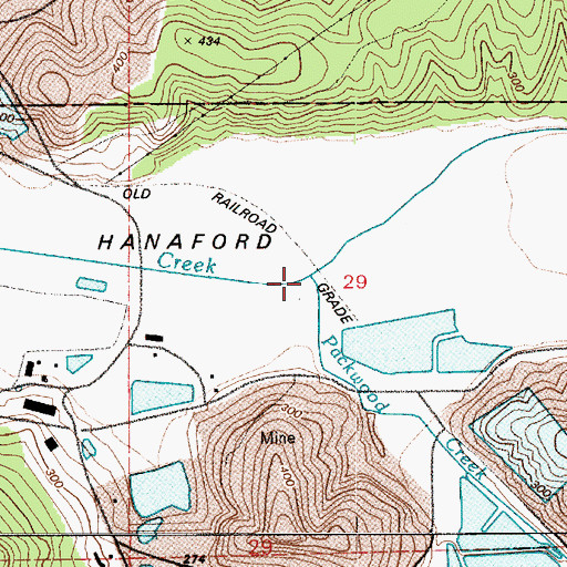 Topographic Map of Packwood Creek, WA