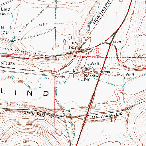 Topographic Map of Paha Coulee, WA